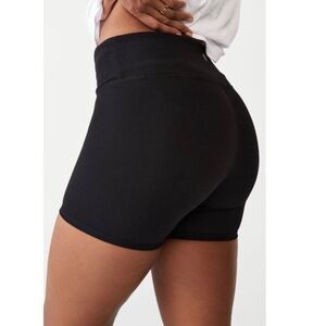 NWOT Cotton: On BODY High Waisted Bike Shortie Shorts black size XS